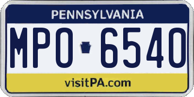 PA license plate MPO6540
