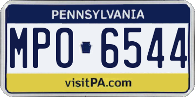 PA license plate MPO6544