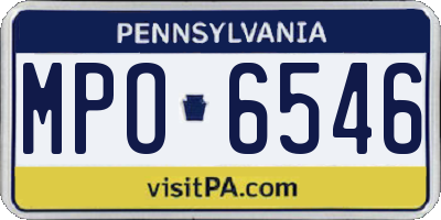 PA license plate MPO6546