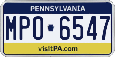 PA license plate MPO6547