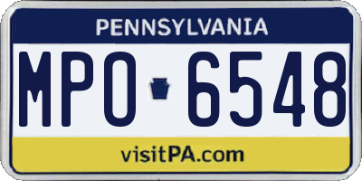 PA license plate MPO6548