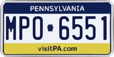 PA license plate MPO6551