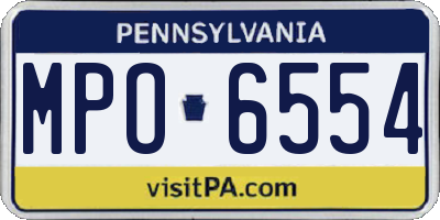 PA license plate MPO6554