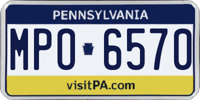 PA license plate MPO6570