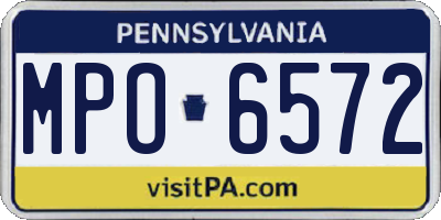 PA license plate MPO6572