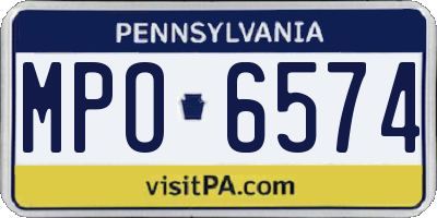 PA license plate MPO6574