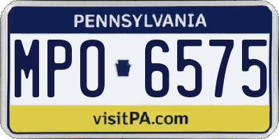 PA license plate MPO6575