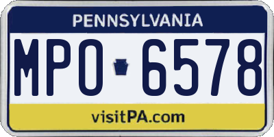 PA license plate MPO6578