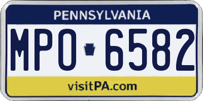 PA license plate MPO6582