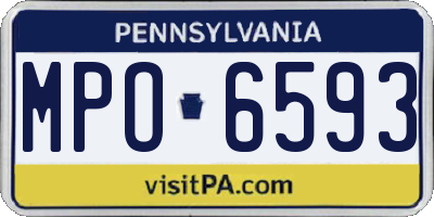 PA license plate MPO6593