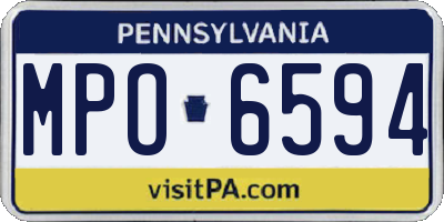 PA license plate MPO6594