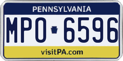 PA license plate MPO6596