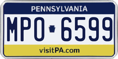 PA license plate MPO6599