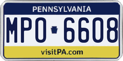 PA license plate MPO6608