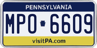 PA license plate MPO6609