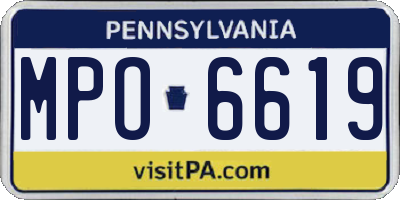 PA license plate MPO6619