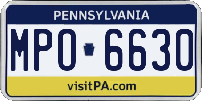PA license plate MPO6630