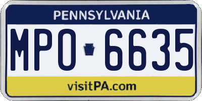 PA license plate MPO6635