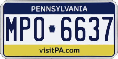 PA license plate MPO6637