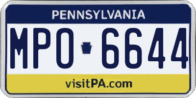 PA license plate MPO6644
