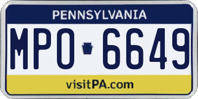 PA license plate MPO6649