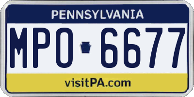 PA license plate MPO6677