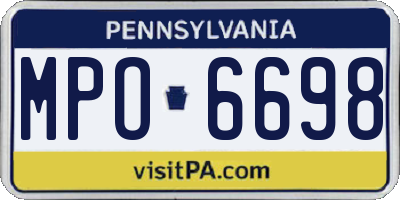 PA license plate MPO6698
