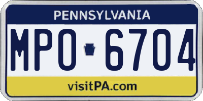 PA license plate MPO6704