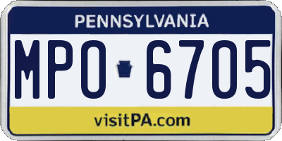 PA license plate MPO6705