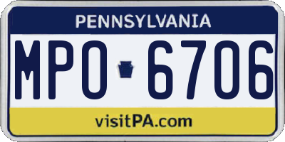 PA license plate MPO6706