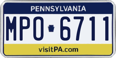 PA license plate MPO6711