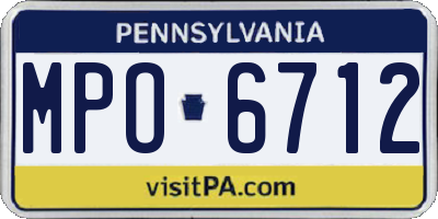 PA license plate MPO6712