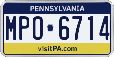 PA license plate MPO6714