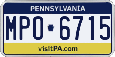PA license plate MPO6715
