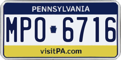 PA license plate MPO6716