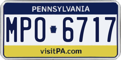 PA license plate MPO6717