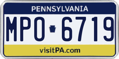 PA license plate MPO6719