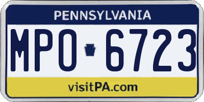 PA license plate MPO6723