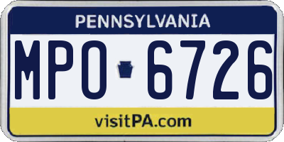 PA license plate MPO6726
