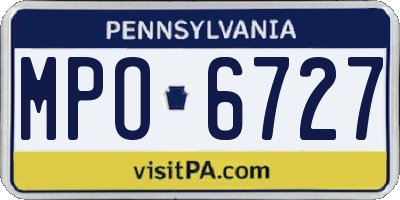 PA license plate MPO6727