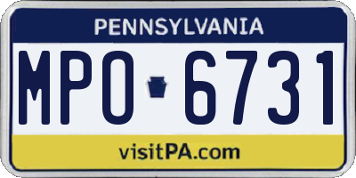 PA license plate MPO6731