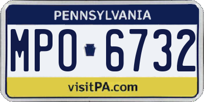 PA license plate MPO6732