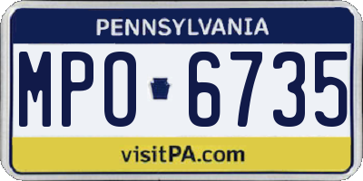 PA license plate MPO6735