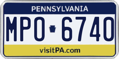 PA license plate MPO6740