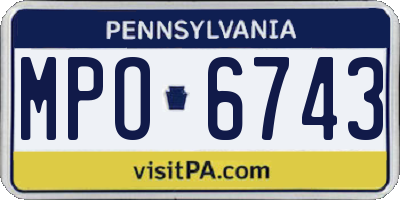 PA license plate MPO6743