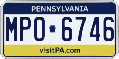 PA license plate MPO6746