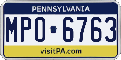 PA license plate MPO6763