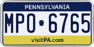 PA license plate MPO6765