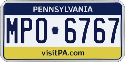 PA license plate MPO6767