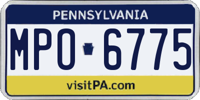 PA license plate MPO6775